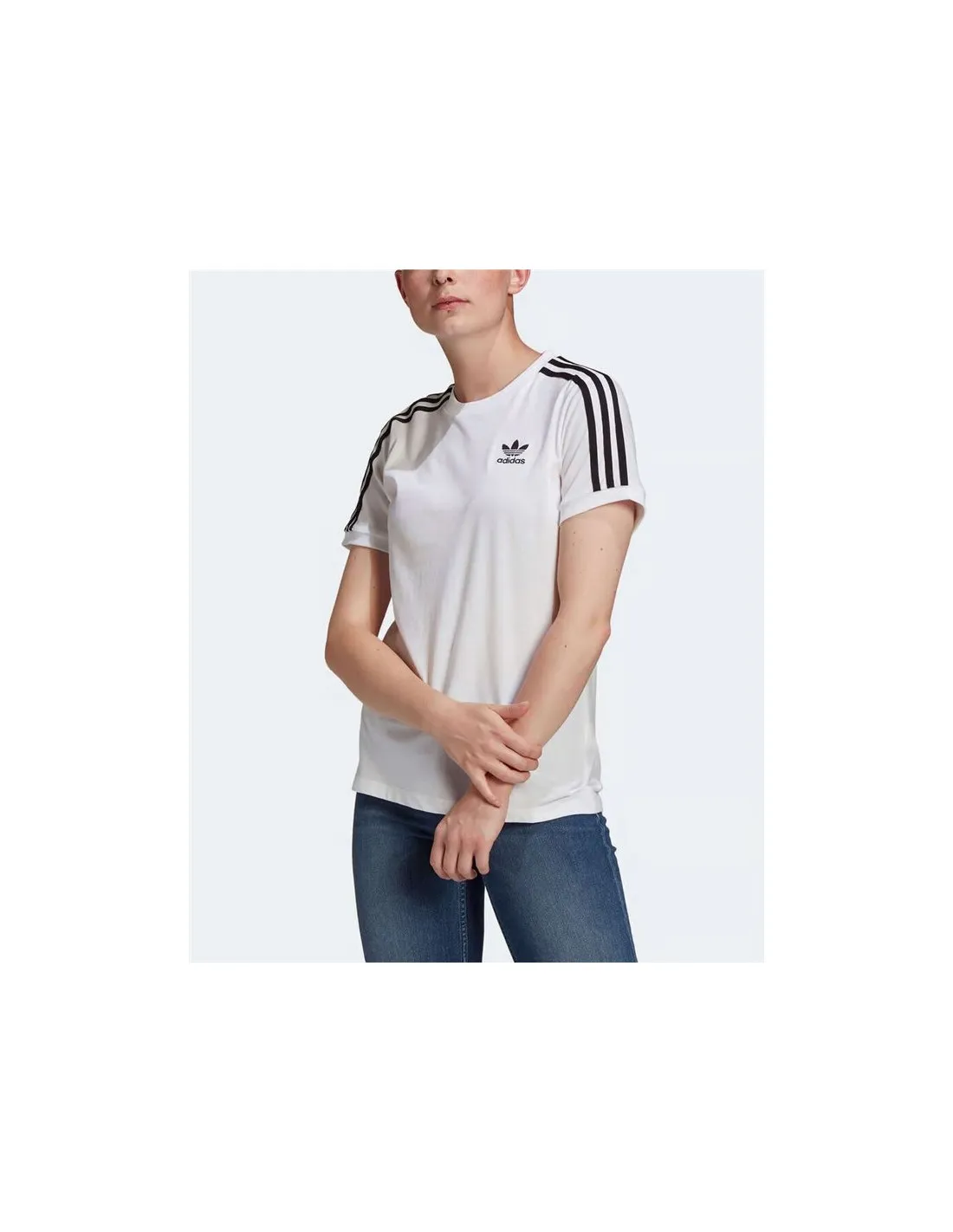 T-shirt adidas Femme 3 bandes blanches