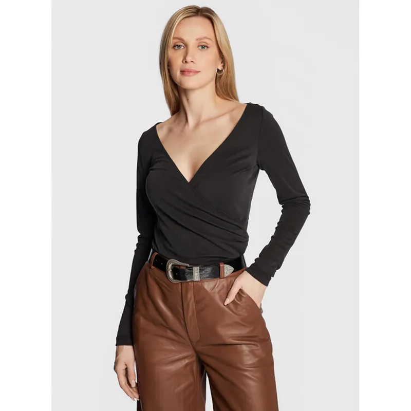 T-shirt col v marcellina kaki femme - La Petite Etoile | wimod