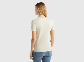 T-shirt en pur coton col V