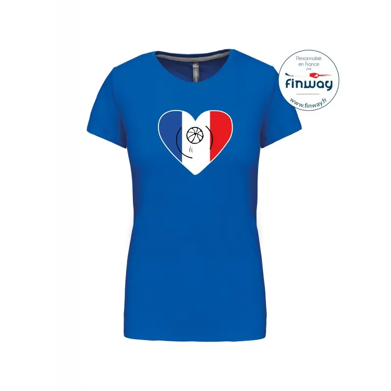 T-shirt femme col rond - Motif coeur - JO