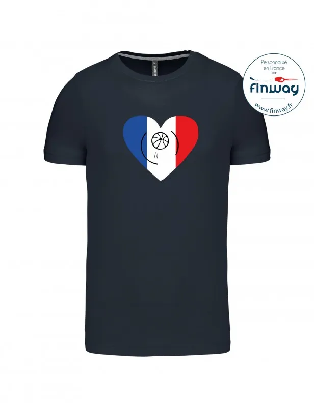 T-shirt homme col rond - Motif coeur - JO