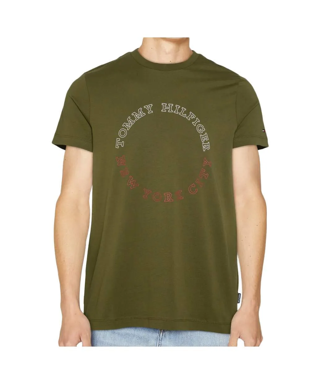 T-shirt Kaki Homme Tommy Hilfiger Monotype Roundle