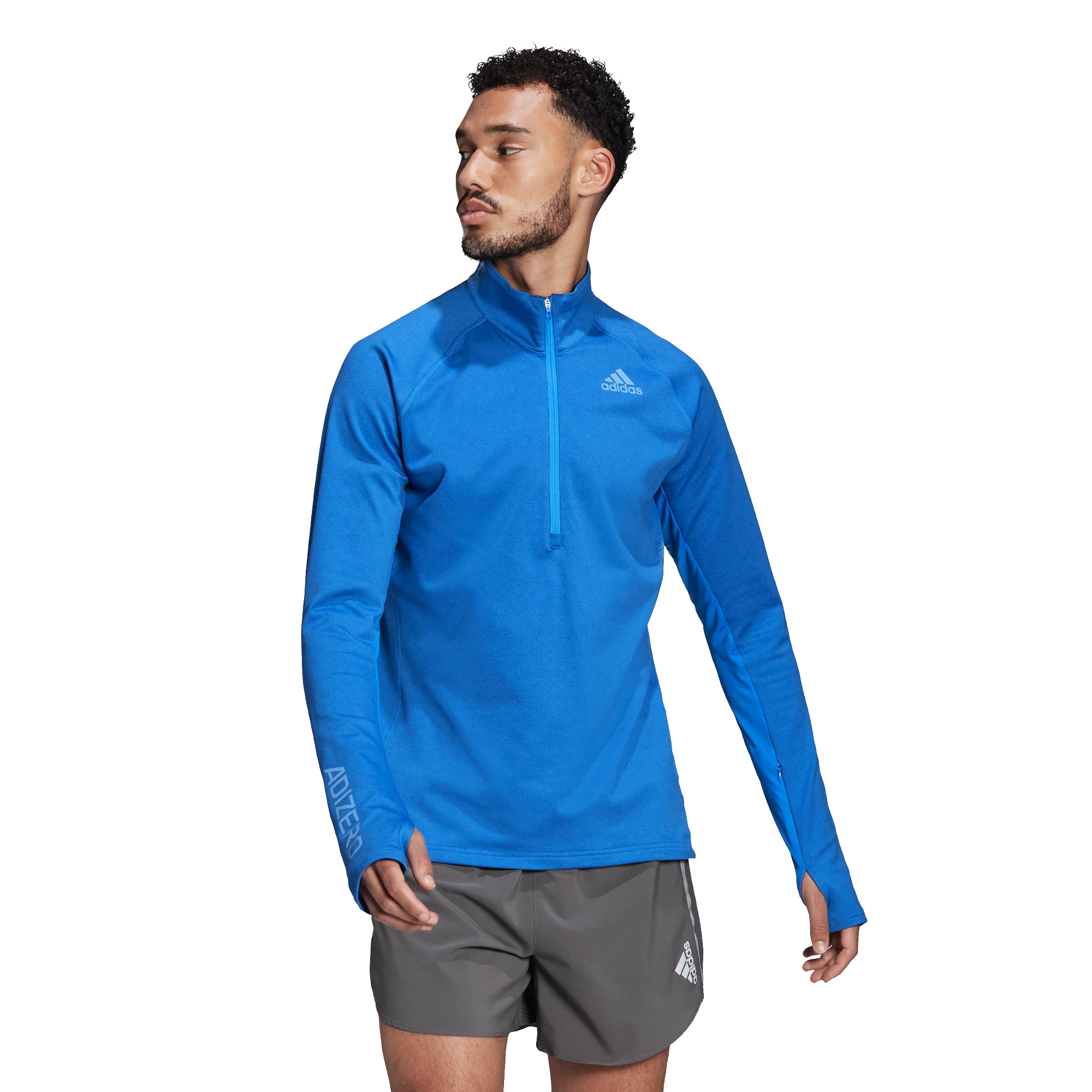 T-shirt pour homme adidas  Adizero 1/2 Zip Blue Rush
