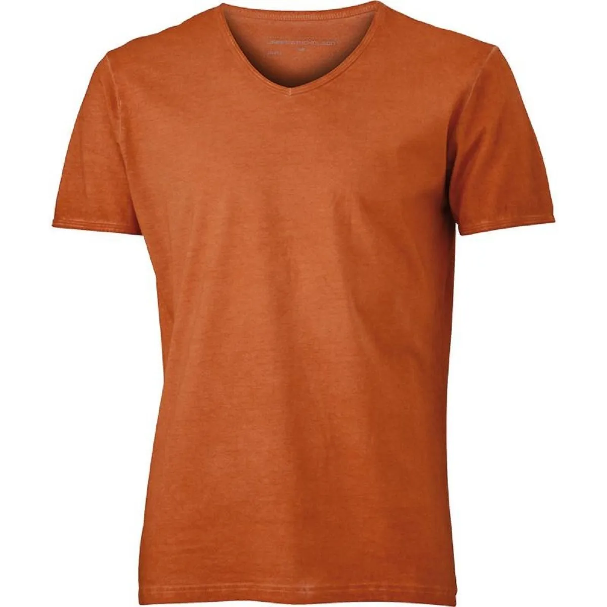 T-shirt style bohémien col V homme JN976 - orange terre 