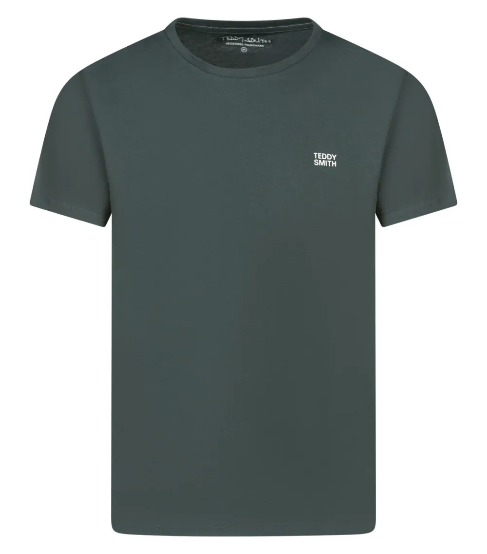 T-shirt Teddy Smith coton avec manches courtes et col rond  vert