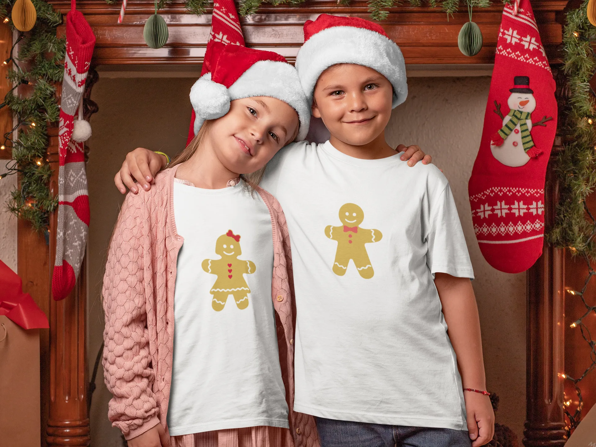 T-shirts assortis Noël Famille Couple – Pain d’épice