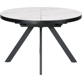 Table de repas ronde plateau céramique Roma Blanc | 3 Suisses