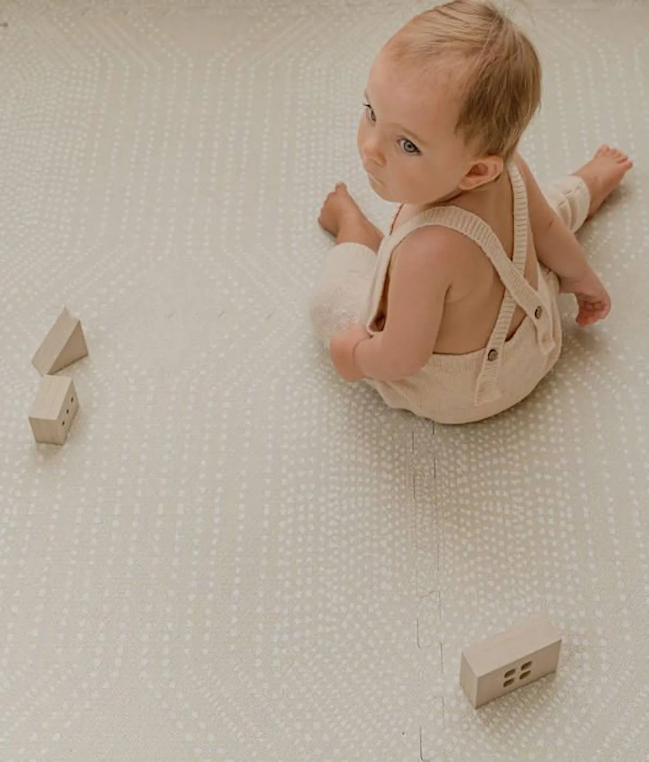 Tapis de Jeu Prettier Puzzle Toddlekind Beige - Taille 120x180cm - Mousse Eco-Responsable EVA beige - Toddlekind