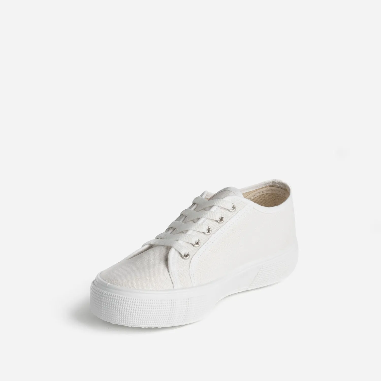Tennis blanche en toile - Toiles Femme | ERAM