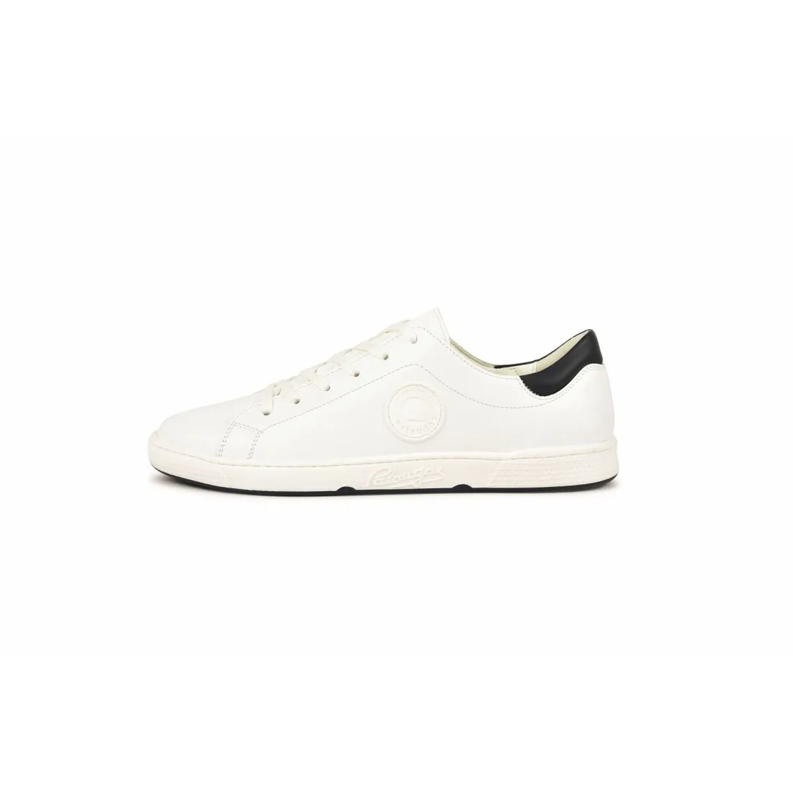 Tennis classique intemporel Blanc-Marine en cuir | 3 Suisses
